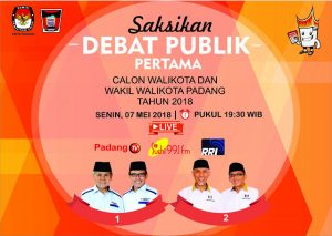 Malam Ini Debat Publik Pertama Cawako dan Wawako Padang 2018