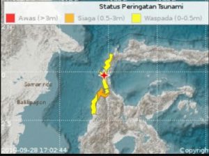Gempa Berkekuatan 7,7 Skala Richter di Donggala Sulawesi Tengah Berpotensi Tsunami