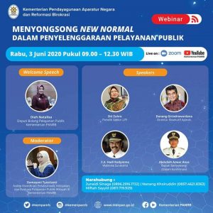 Sekda Kota Padang Ikuti Webinar Pelayanan Publik Jelang New Normal