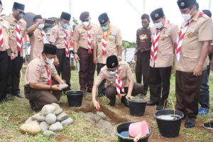 Wako Hendri Septa Letakan Batu pertama Pembangunan Musala Pramuka Kota Padang di Lubuk Minturun