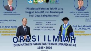 Fakultas Teknik UNAND Gelar Orasi Ilmiah Dies Natalis ke-41, Perkuat Akselerasi Menuju Institusi Unggul dan Berdampak