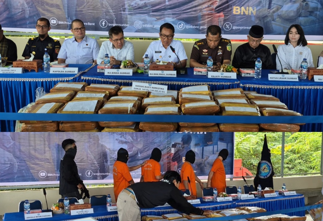 Brigjen Ricky Yanuarfi Tegaskan Perang Melawan Narkoba, 145 Kg Ganja Dimusnahkan di Sumbar