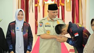 Gubernur Mahyeldi Motivasi, Pesankan Jaga Nama Baik Daerah untuk Paskibraka Tingkat Nasional
